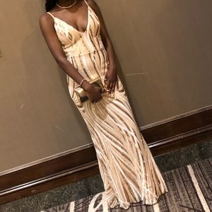 Melanie V Neck Sequin Dress